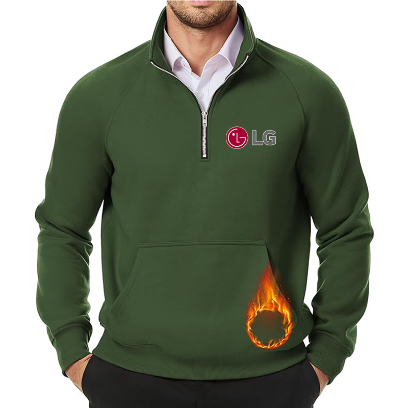 Men's LG JMIERR  Quarter Zip Pullover Heavy Sweatshirts Warm Fleece Sweatshirt Polo