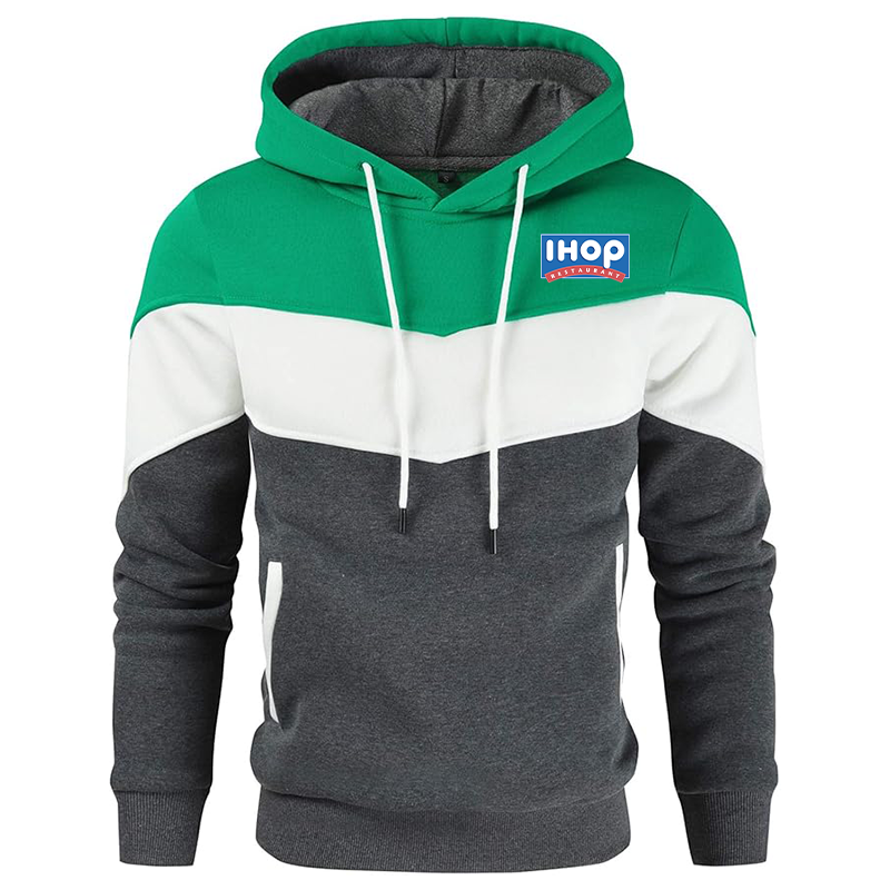 Men's ihop Gesean Novelty Color Block Pullover Fleece Hoodie Long Sleeve Casual Sweatshirt with Pocket