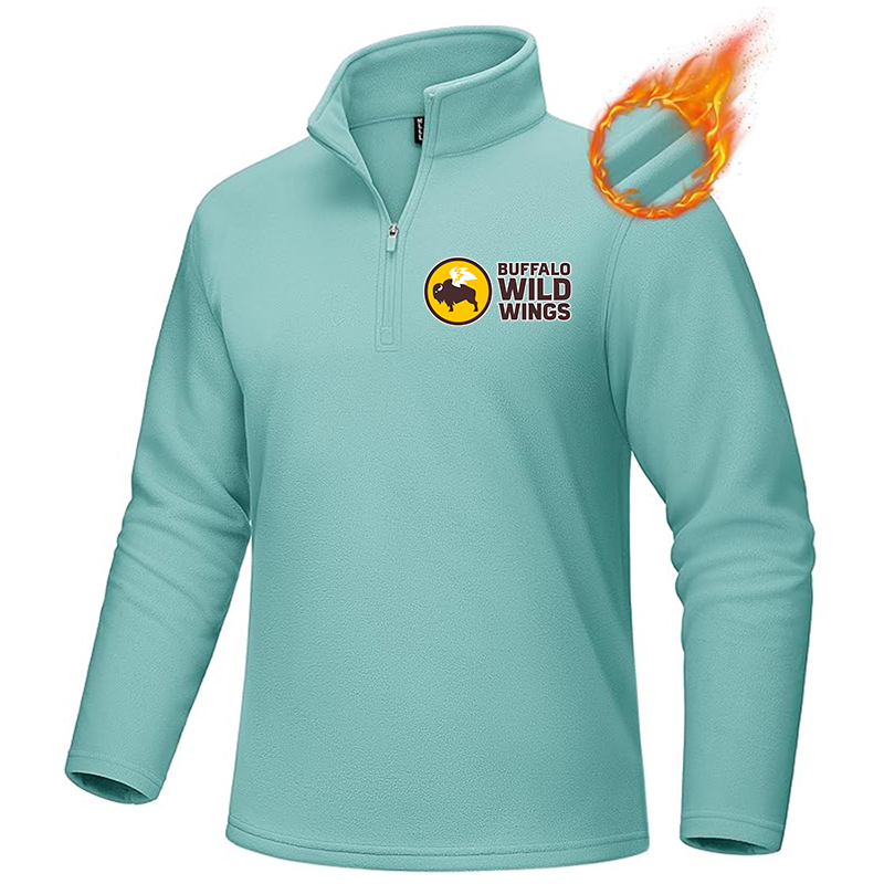 Men's Buffalo Wild Wings MAGCOMSEN Quarter-Zip Pullover Polar Fleece Sweatshirt Stand Collar Long Sleeve Shirt for Men Thermal Winter Fall