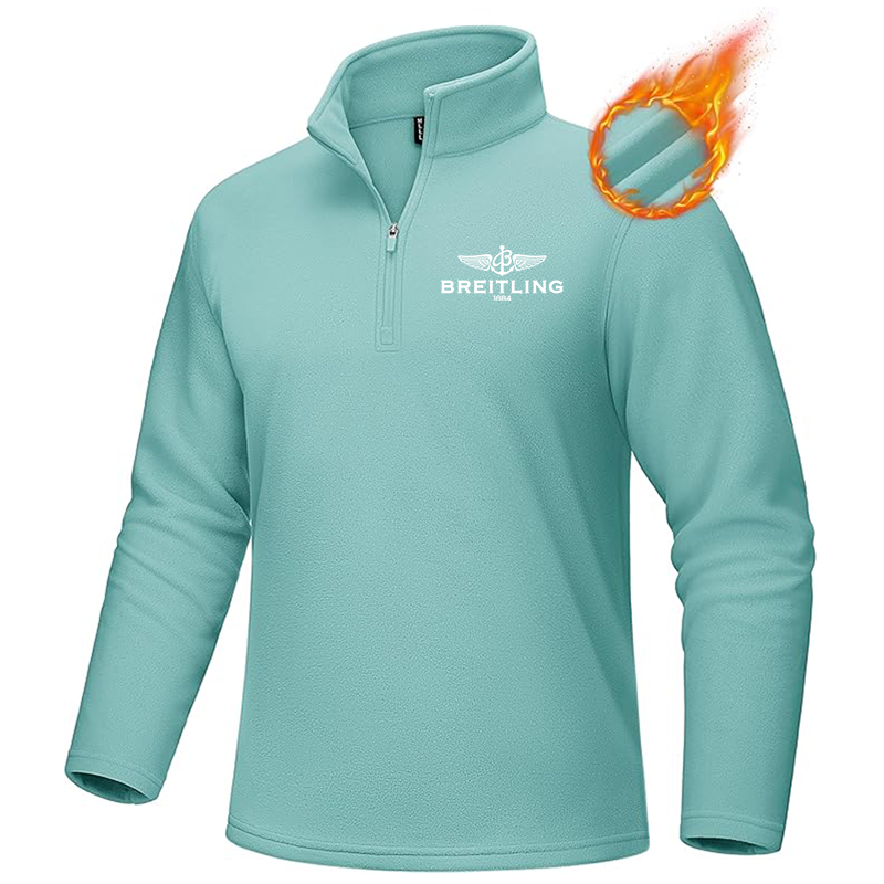 Men's Breitling  MAGCOMSEN Quarter-Zip Pullover Polar Fleece Sweatshirt Stand Collar Long Sleeve Shirt for Men Thermal Winter Fall