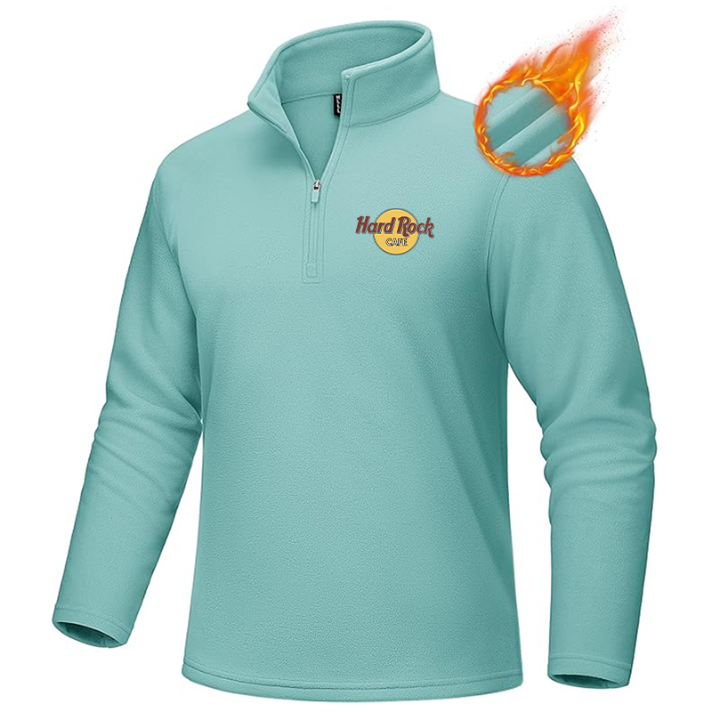 Men's Hard Rock Cafe MAGCOMSEN Quarter-Zip Pullover Polar Fleece Sweatshirt Stand Collar Long Sleeve Shirt for Men Thermal Winter Fall
