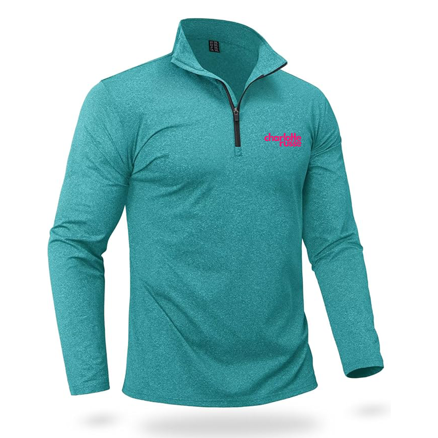 Men's Charlotte Russe Quarter Zip Pullover Premium Fleece Lined Heather Long Sleeve Golf Shirts Midweight 1/4 Half Zip Sweatshirts