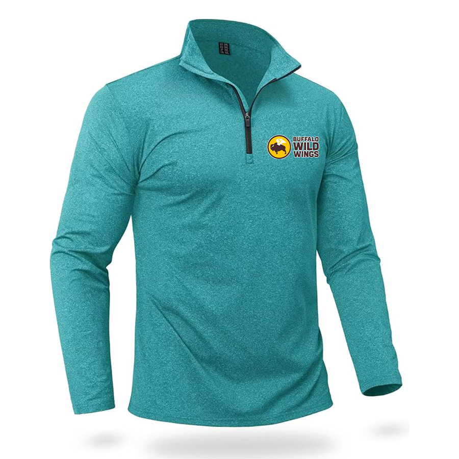 Men's Buffalo Wild Wings Quarter Zip Pullover Premium Fleece Lined Heather Long Sleeve Golf Shirts Midweight 1/4 Half Zip Sweatshirts