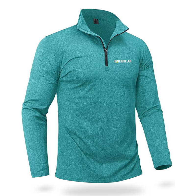 Men's Caterpillar Quarter Zip Pullover Premium Fleece Lined Heather Long Sleeve Golf Shirts Midweight 1/4 Half Zip Sweatshirts