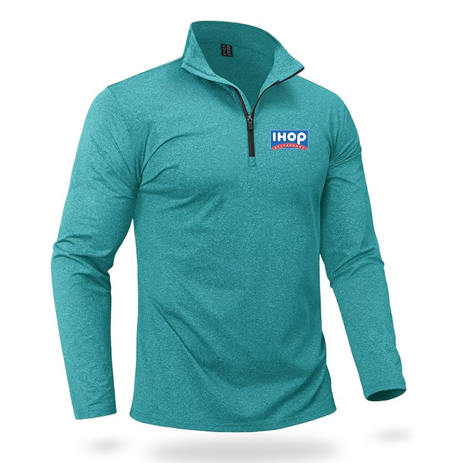 Men's ihop Quarter Zip Pullover Premium Fleece Lined Heather Long Sleeve Golf Shirts Midweight 1/4 Half Zip Sweatshirts