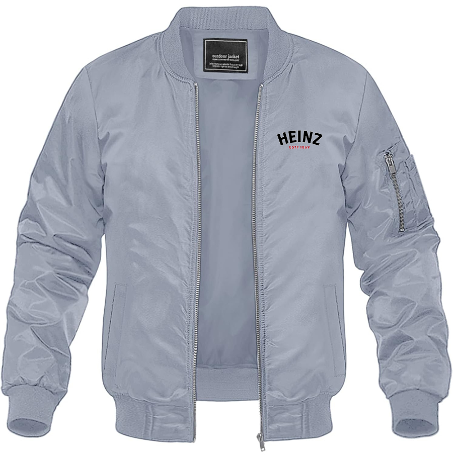 Men's HEINZ Lightweight Bomber Jacket Windbreaker Casual Fall Spring Outdoor Coat