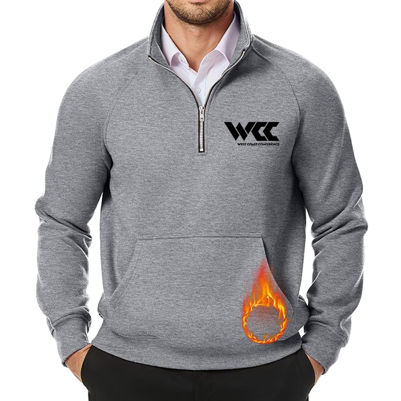 Men's West Coast Conference JMIERR  Quarter Zip Pullover Heavy Sweatshirts Warm Fleece Sweatshirt Polo