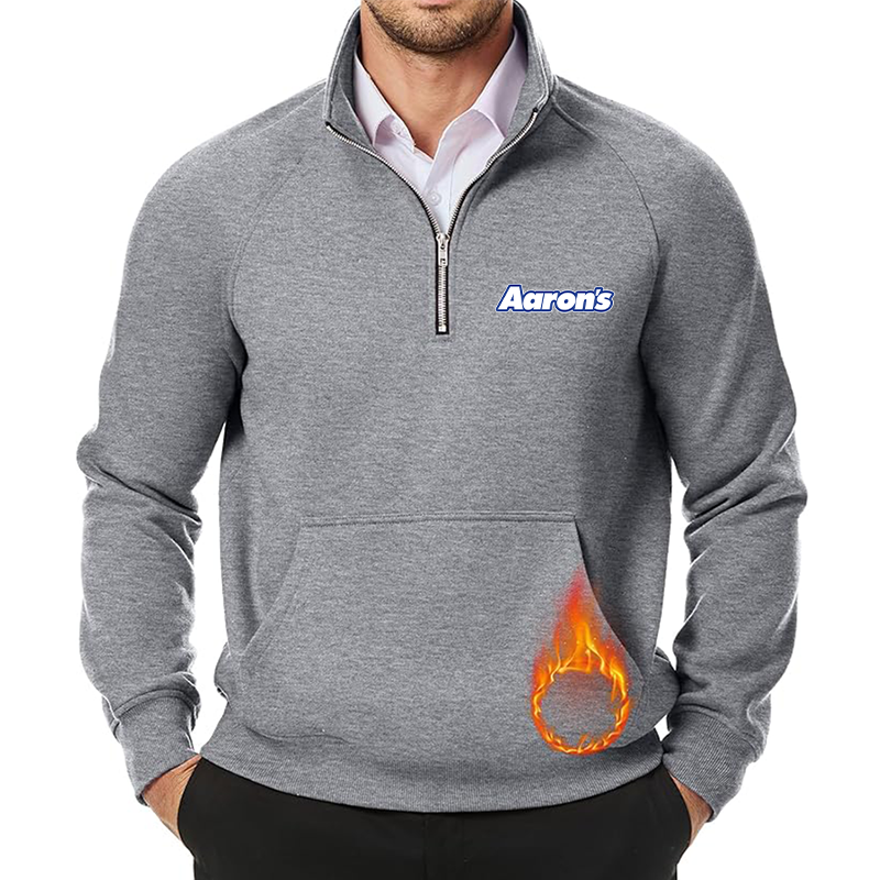 Men's Aarons JMIERR  Quarter Zip Pullover Heavy Sweatshirts Warm Fleece Sweatshirt Polo