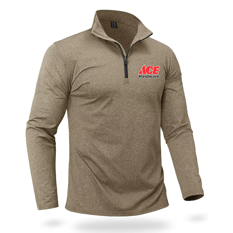 Men's Ace Quarter Zip Pullover Premium Fleece Lined Heather Long Sleeve Golf Shirts Midweight 1/4 Half Zip Sweatshirts