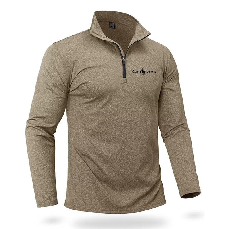 Men's  Polo Ralph Lauren Quarter Zip Pullover Premium Fleece Lined Heather Long Sleeve Golf Shirts Midweight 1/4 Half Zip Sweatshirts