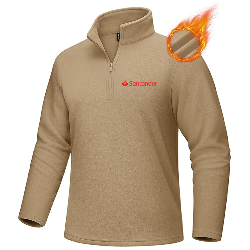 Men's Santander  MAGCOMSEN Quarter-Zip Pullover Polar Fleece Sweatshirt Stand Collar Long Sleeve Shirt for Men Thermal Winter Fall