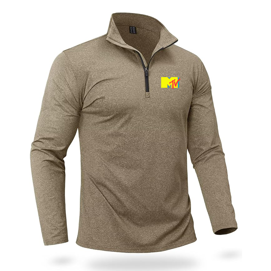 Men's M.T.V Quarter Zip Pullover Premium Fleece Lined Heather Long Sleeve Golf Shirts Midweight 1/4 Half Zip Sweatshirts