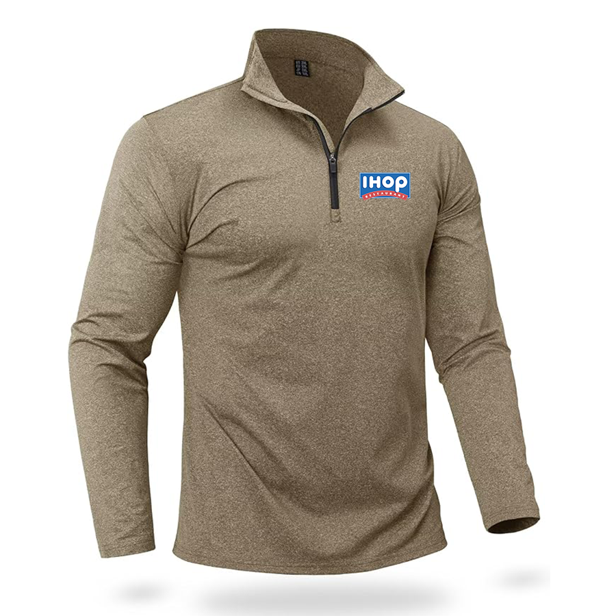 Men's ihop Quarter Zip Pullover Premium Fleece Lined Heather Long Sleeve Golf Shirts Midweight 1/4 Half Zip Sweatshirts