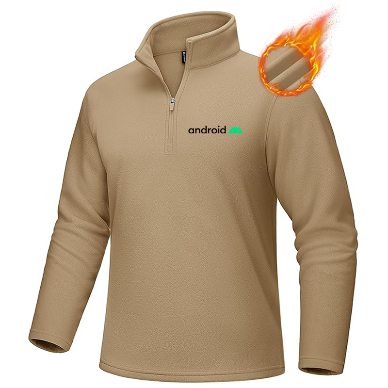 Men's Android MAGCOMSEN Quarter-Zip Pullover Polar Fleece Sweatshirt Stand Collar Long Sleeve Shirt for Men Thermal Winter Fall