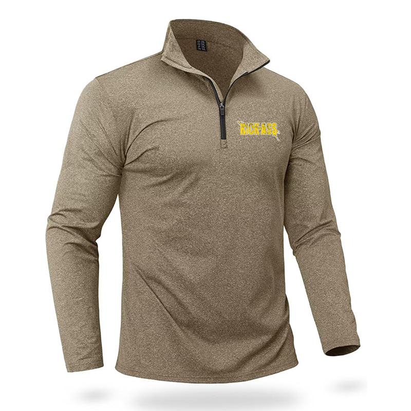 Men's Kick-Ass Quarter Zip Pullover Premium Fleece Lined Heather Long Sleeve Golf Shirts Midweight 1/4 Half Zip Sweatshirts