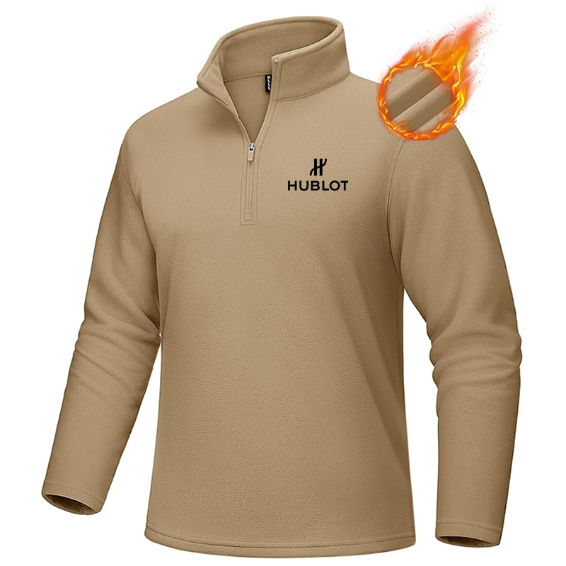 Men's Hublot MAGCOMSEN Quarter-Zip Pullover Polar Fleece Sweatshirt Stand Collar Long Sleeve Shirt for Men Thermal Winter Fall