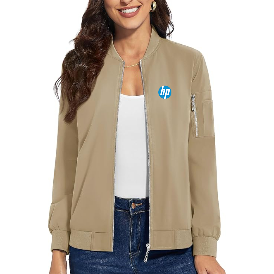 Women's hp Premium Bomber Jacket with Polished Detailing and Functional Sleeve Pocket Modern Luxury Outerwear