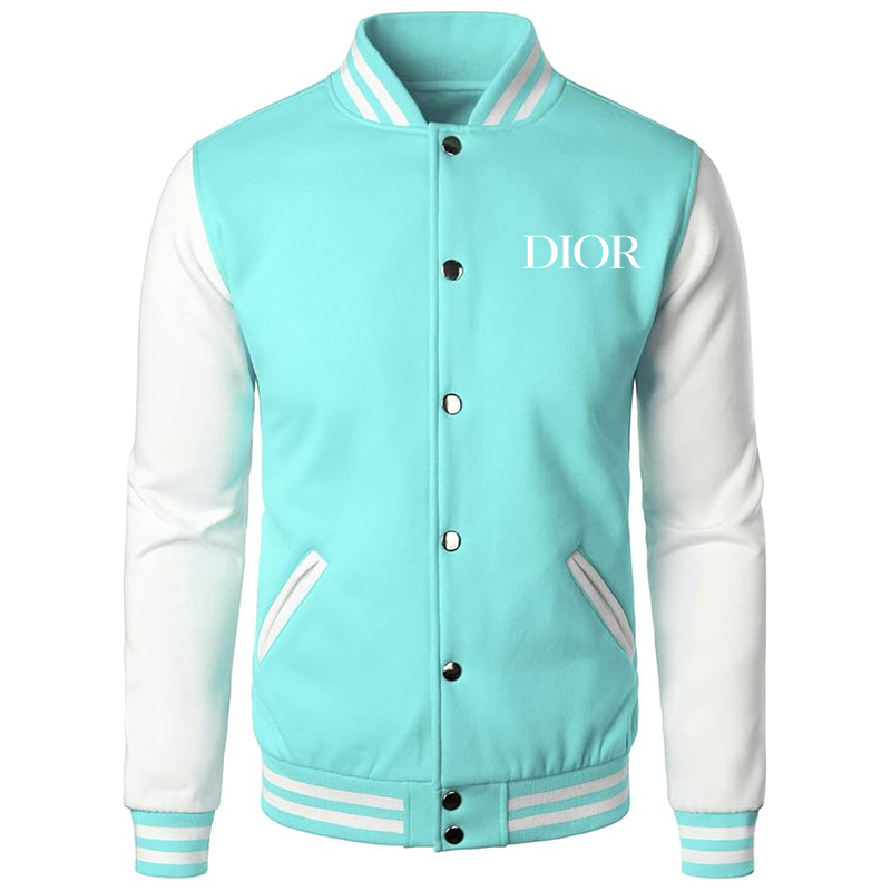 Men's Dior Varsity Baseball Jacket Cotton Blend Letterman Jackets