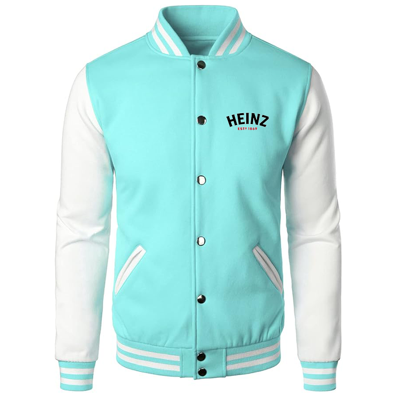 Men's HEINZ Varsity Baseball Jacket Cotton Blend Letterman Jackets