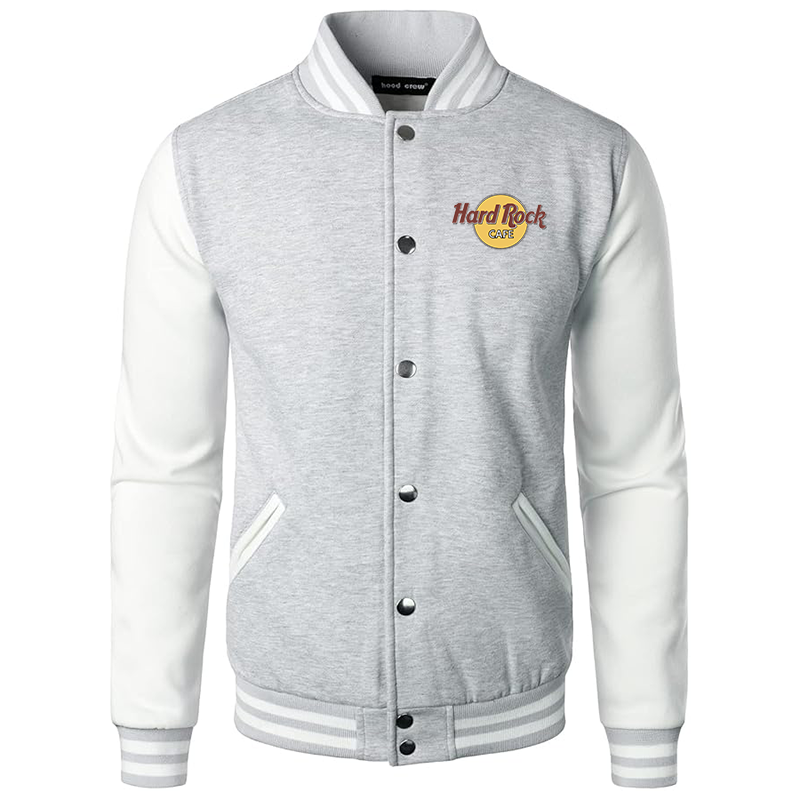 Men's Hard Rock Cafe  Varsity Baseball Jacket Cotton Blend Letterman Jackets