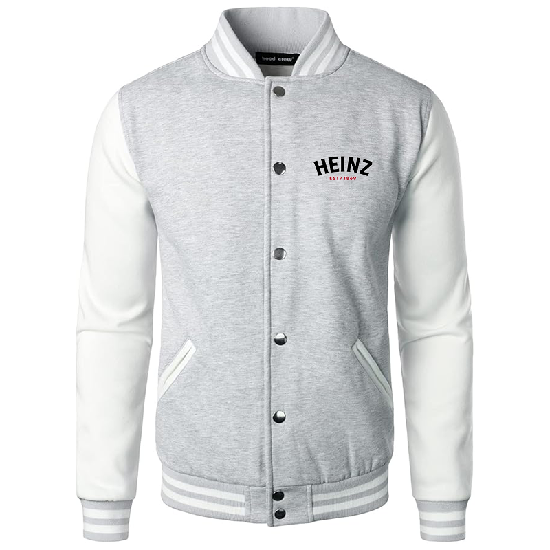 Men's HEINZ Varsity Baseball Jacket Cotton Blend Letterman Jackets