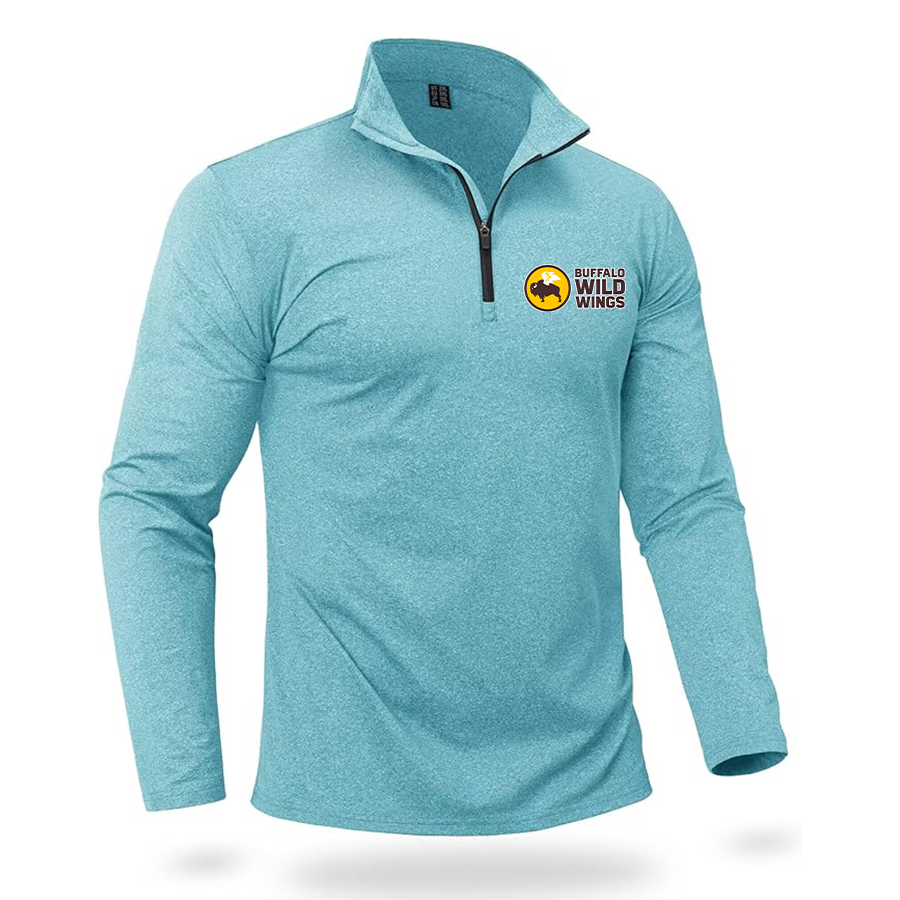 Men's Buffalo Wild Wings Quarter Zip Pullover Premium Fleece Lined Heather Long Sleeve Golf Shirts Midweight 1/4 Half Zip Sweatshirts