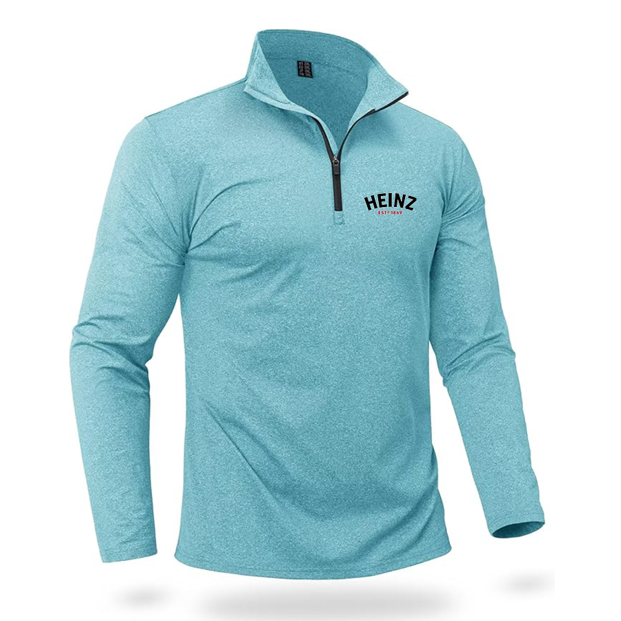Men's HEINZ Quarter Zip Pullover Premium Fleece Lined Heather Long Sleeve Golf Shirts Midweight 1/4 Half Zip Sweatshirts