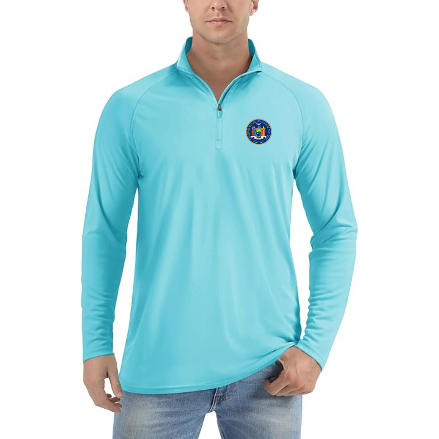 Men's New York   Lightweight Quarter-Zip Athletic Shirt Long Sleeve Performance Wear
