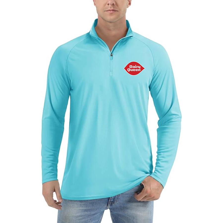 Men's Dairy Queen Lightweight Quarter-Zip Athletic Shirt Long Sleeve Performance Wear