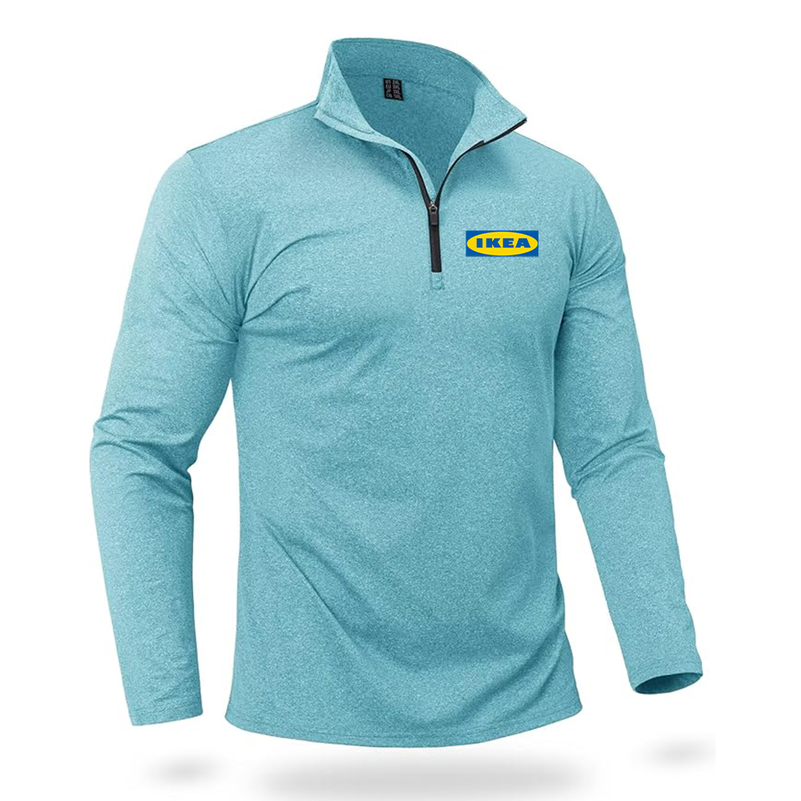 Men's IKEA Quarter Zip Pullover Premium Fleece Lined Heather Long Sleeve Golf Shirts Midweight 1/4 Half Zip Sweatshirts