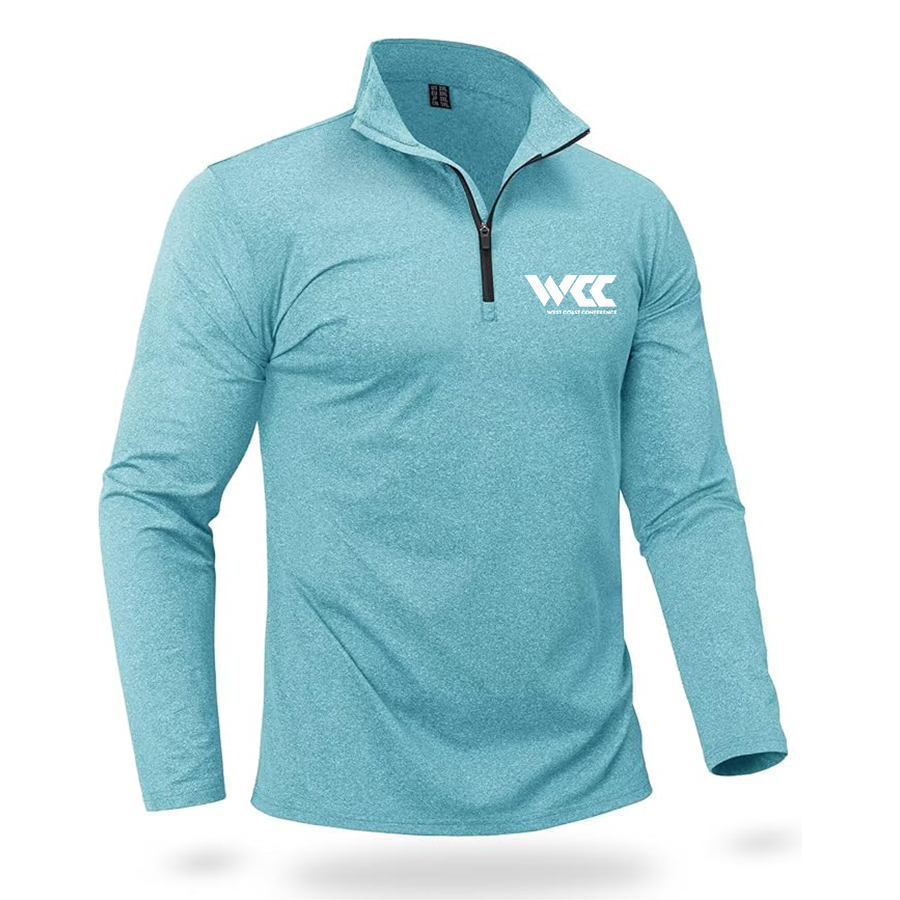 Men's West Coast Conference Quarter Zip Pullover Premium Fleece Lined Heather Long Sleeve Golf Shirts Midweight 1/4 Half Zip Sweatshirts