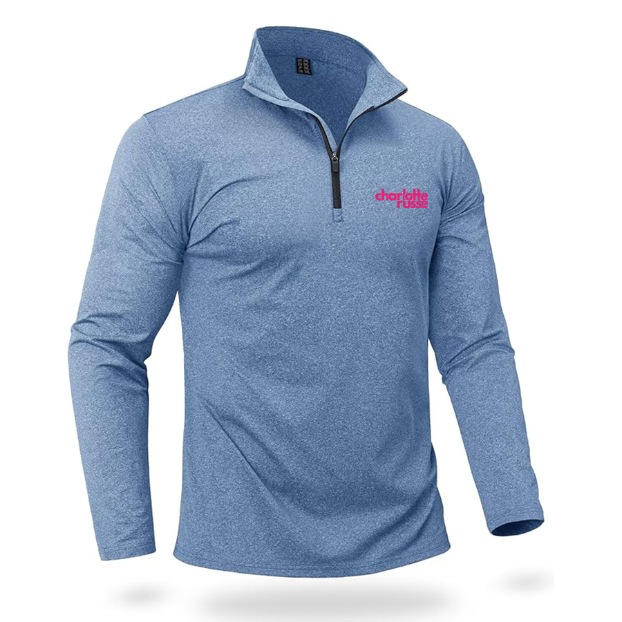 Men's Charlotte Russe Quarter Zip Pullover Premium Fleece Lined Heather Long Sleeve Golf Shirts Midweight 1/4 Half Zip Sweatshirts