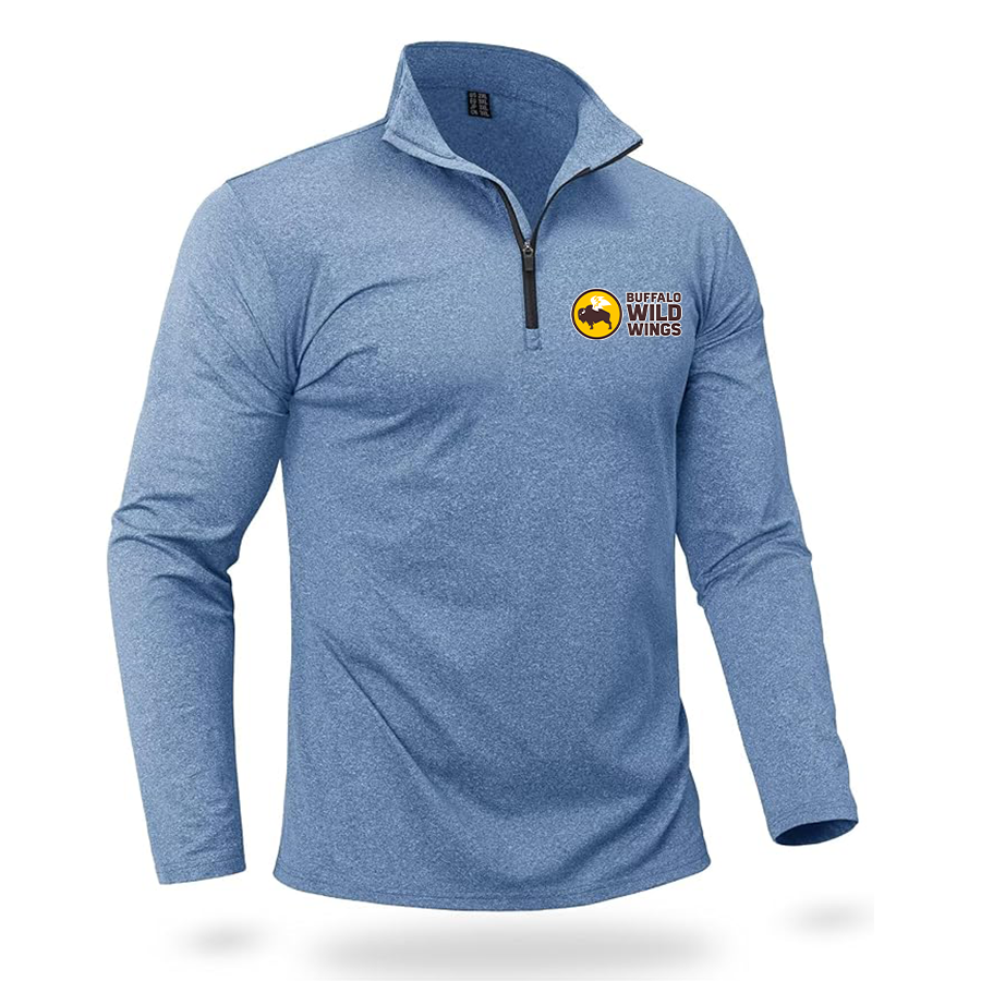 Men's Buffalo Wild Wings Quarter Zip Pullover Premium Fleece Lined Heather Long Sleeve Golf Shirts Midweight 1/4 Half Zip Sweatshirts
