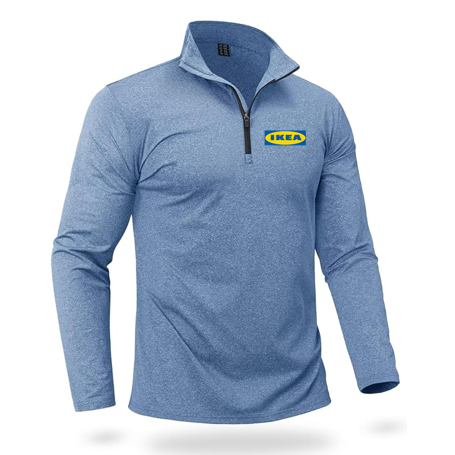 Men's IKEA Quarter Zip Pullover Premium Fleece Lined Heather Long Sleeve Golf Shirts Midweight 1/4 Half Zip Sweatshirts
