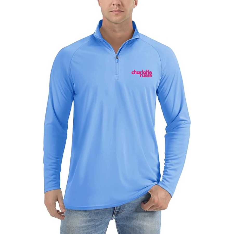 Men's Charlotte Russe Lightweight Quarter-Zip Athletic Shirt Long Sleeve Performance Wear