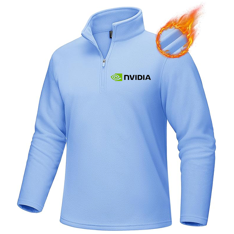 Men's NVIDIA MAGCOMSEN Quarter-Zip Pullover Polar Fleece Sweatshirt Stand Collar Long Sleeve Shirt for Men Thermal Winter Fall