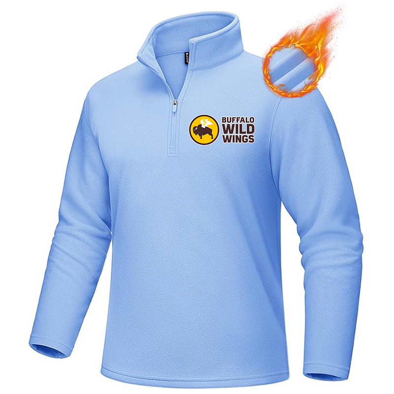 Men's Buffalo Wild Wings MAGCOMSEN Quarter-Zip Pullover Polar Fleece Sweatshirt Stand Collar Long Sleeve Shirt for Men Thermal Winter Fall
