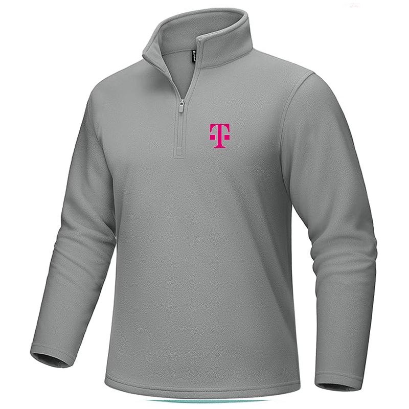 Men's T-Mobile MAGCOMSEN Quarter-Zip Pullover Polar Fleece Sweatshirt Stand Collar Long Sleeve Shirt for Men Thermal Winter Fall