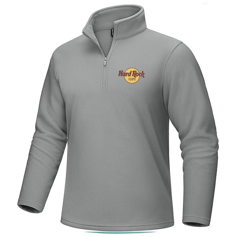 Men's Hard Rock Cafe MAGCOMSEN Quarter-Zip Pullover Polar Fleece Sweatshirt Stand Collar Long Sleeve Shirt for Men Thermal Winter Fall