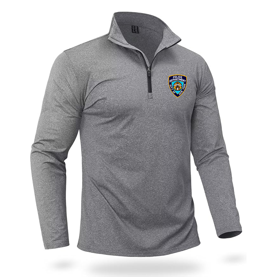 Men's NYPD Quarter Zip Pullover Premium Fleece Lined Heather Long Sleeve Golf Shirts Midweight 1/4 Half Zip Sweatshirts