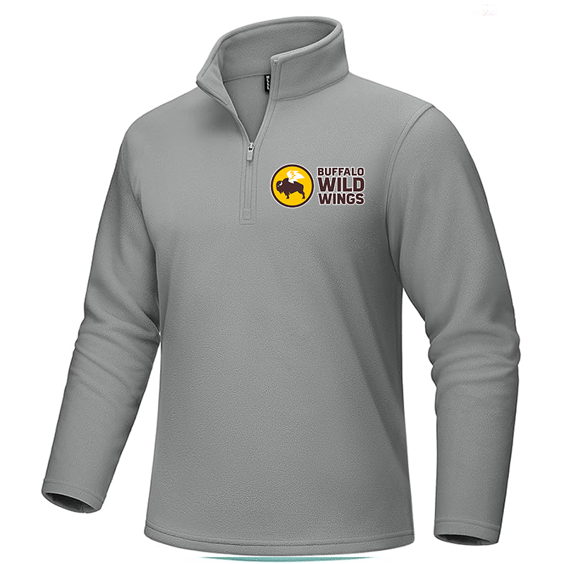 Men's Buffalo Wild Wings MAGCOMSEN Quarter-Zip Pullover Polar Fleece Sweatshirt Stand Collar Long Sleeve Shirt for Men Thermal Winter Fall