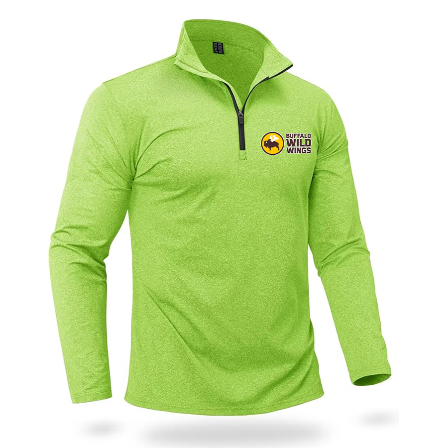 Men's Buffalo Wild Wings Quarter Zip Pullover Premium Fleece Lined Heather Long Sleeve Golf Shirts Midweight 1/4 Half Zip Sweatshirts