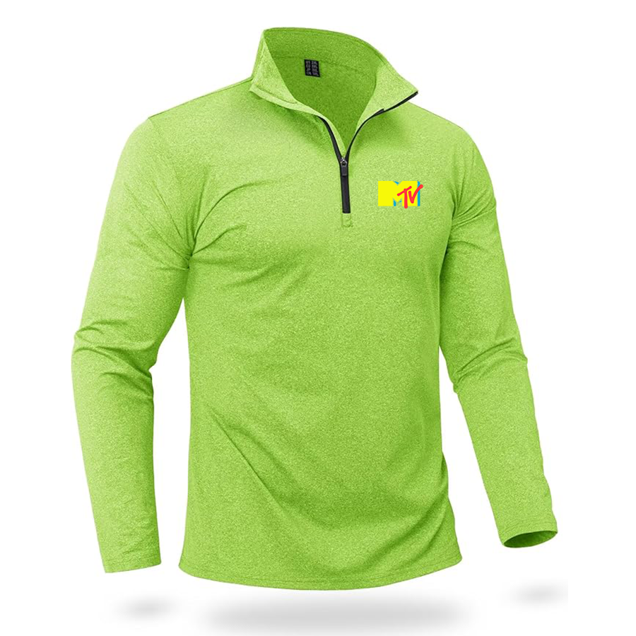 Men's M.T.V Quarter Zip Pullover Premium Fleece Lined Heather Long Sleeve Golf Shirts Midweight 1/4 Half Zip Sweatshirts