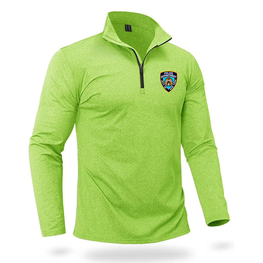 Men's NYPD Quarter Zip Pullover Premium Fleece Lined Heather Long Sleeve Golf Shirts Midweight 1/4 Half Zip Sweatshirts