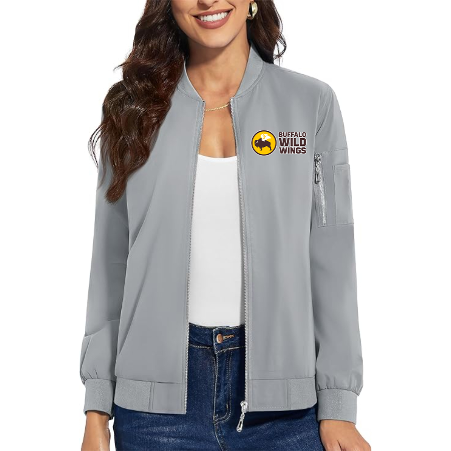 Women's Buffalo Wild Wings  Premium Bomber Jacket with Polished Detailing and Functional Sleeve Pocket Modern Luxury Outerwear