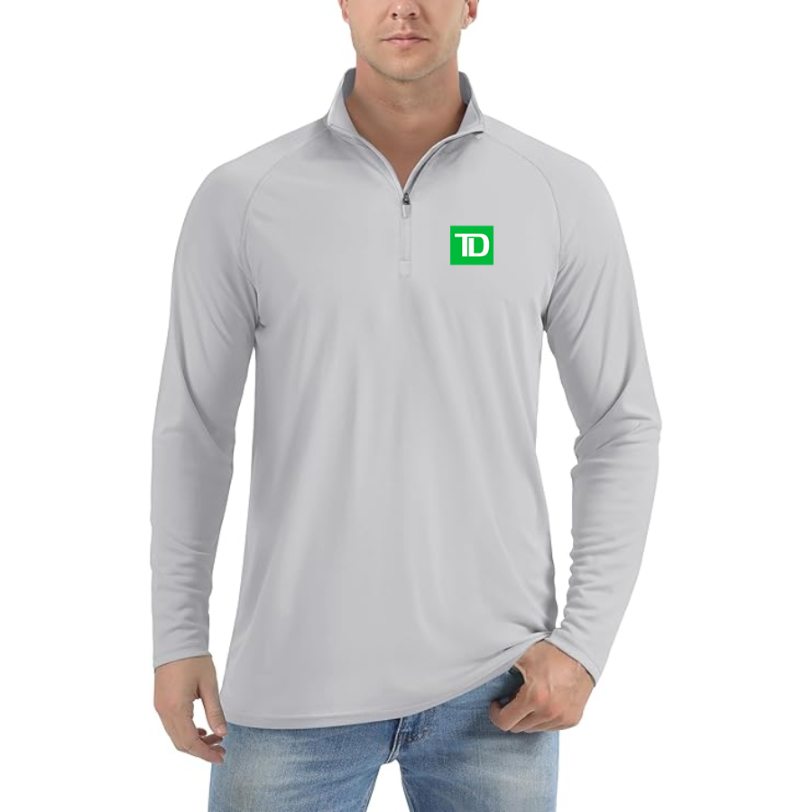 Men's TD Bank Lightweight Quarter-Zip Athletic Shirt Long Sleeve Performance Wear