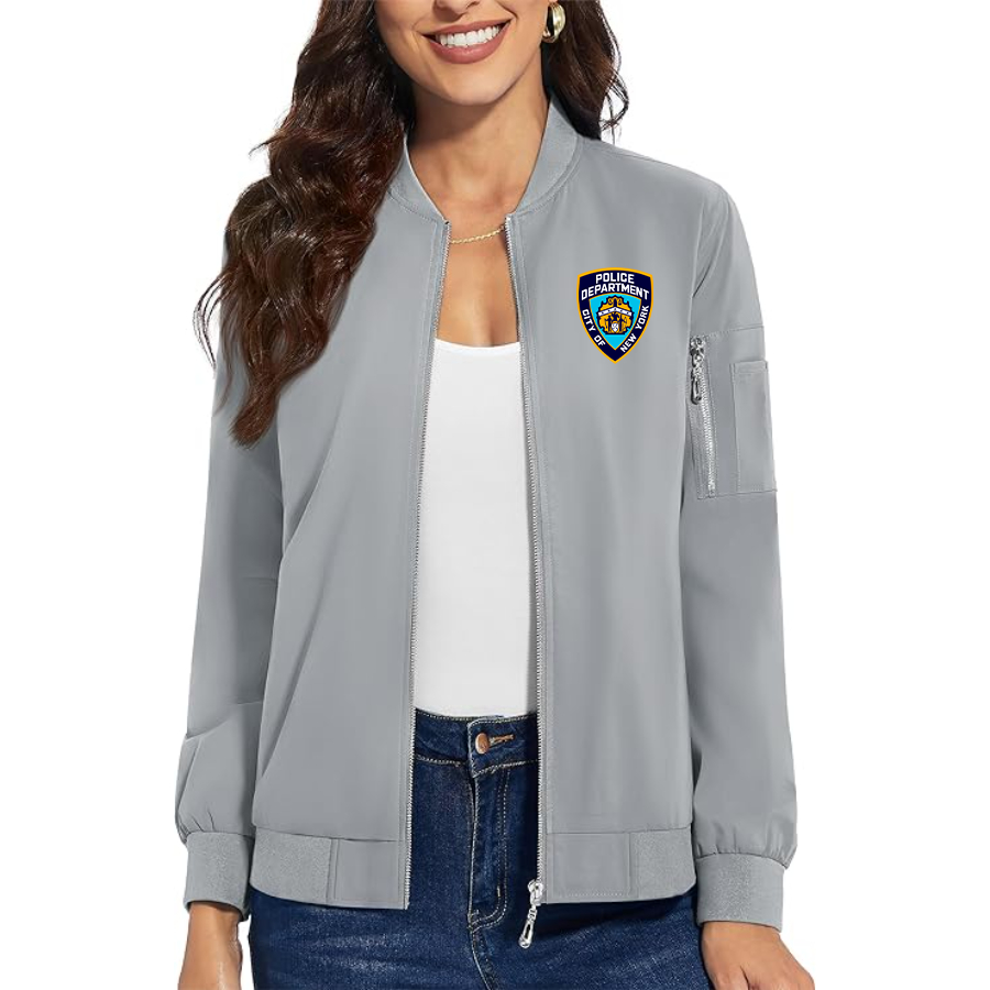 Women's NYPD Premium Bomber Jacket with Polished Detailing and Functional Sleeve Pocket Modern Luxury Outerwear
