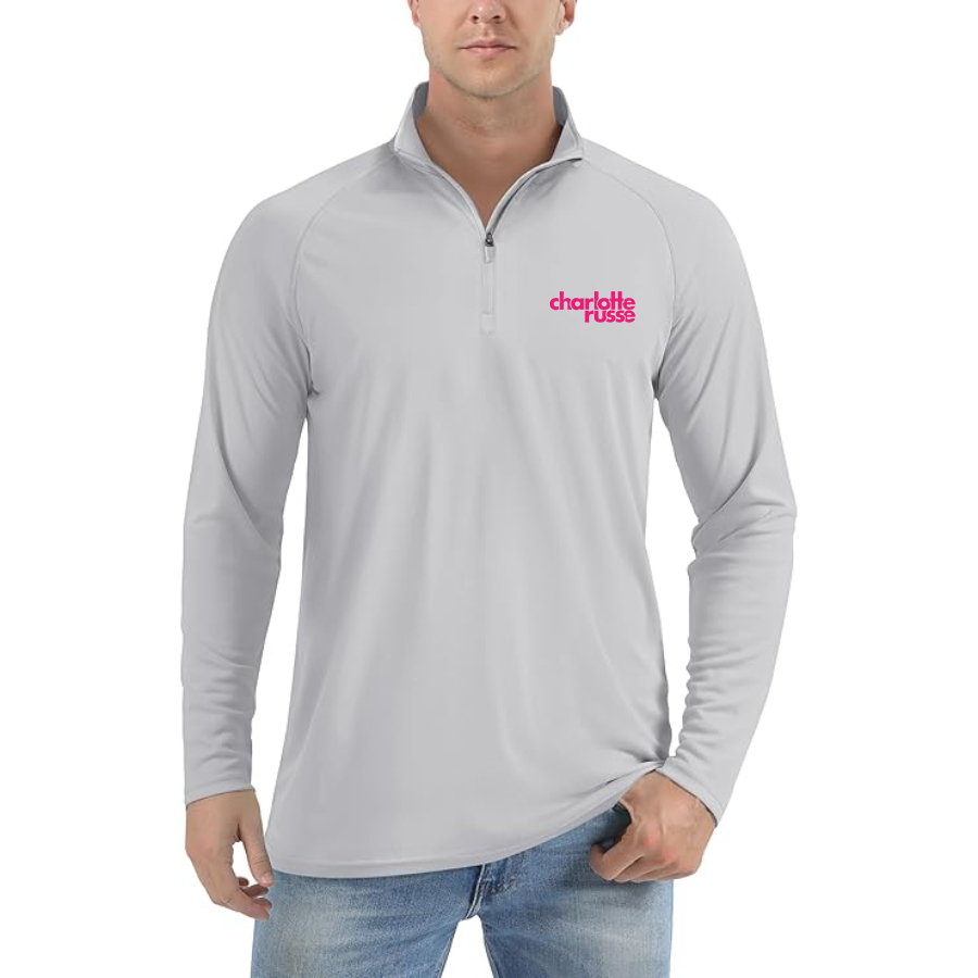 Men's Charlotte Russe Lightweight Quarter-Zip Athletic Shirt Long Sleeve Performance Wear