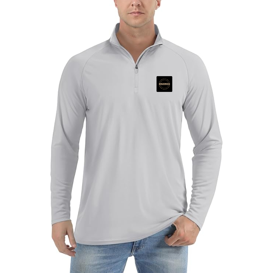 Men's Alphaland Lightweight Quarter-Zip Athletic Shirt Long Sleeve Performance Wear