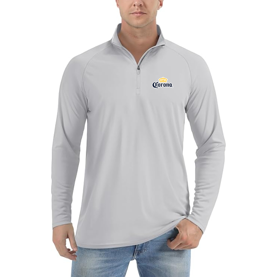 Men's Corona Lightweight Quarter-Zip Athletic Shirt Long Sleeve Performance Wear